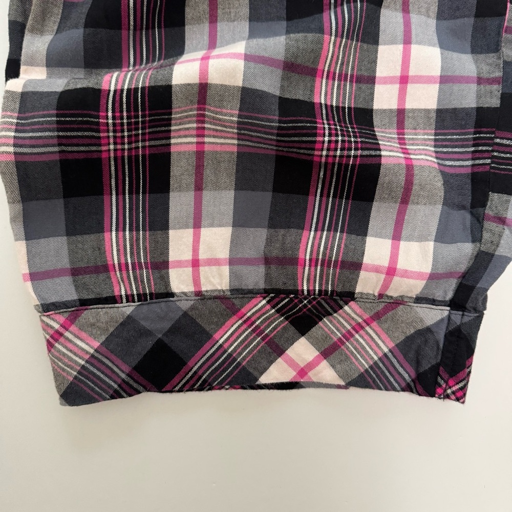 Victoria's Secret Plaid Lightweight Flannel Pajama Pants Black Pink White XXL - Picture 9 of 15